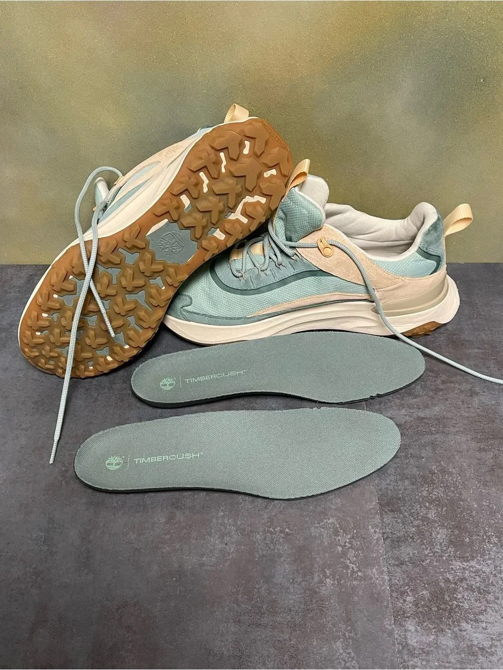 Timberland Motion Access Waterproof Women's Trail Sneakers Green/Tan Size 10